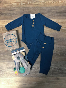 Navy Button Lounge Set