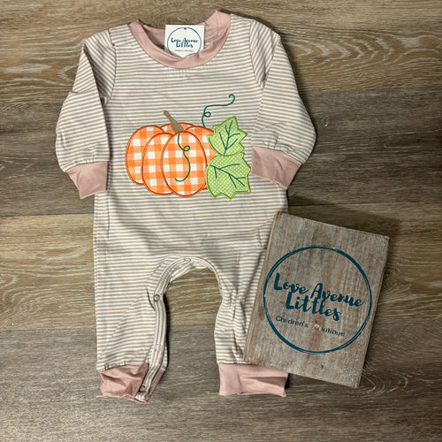 Plaid Pumpkin Romper