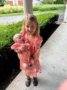 Coral Floral Romper