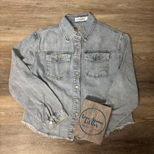 Load image into Gallery viewer, Blue Raw Hem Denim Jacket - Mama