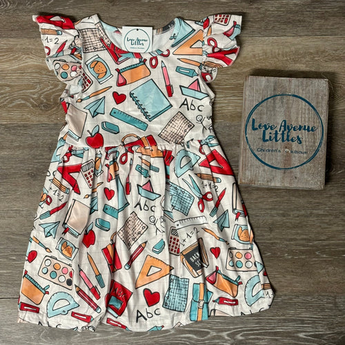 Back 2 School Flutter Sleeve Dress