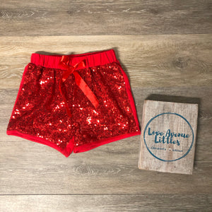 Sparkle Red Shorts