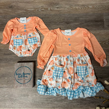 Load image into Gallery viewer, Pumpkin Plaid Tiered Dress