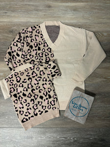 Split Leopard Sweater - Mini