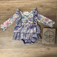 Load image into Gallery viewer, Lavender Velvet Romper