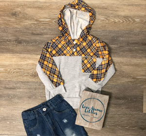 Plaid Hooded Long Sleeve