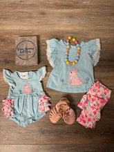 Load image into Gallery viewer, Floral Bunny Romper