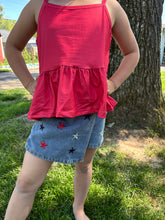 Load image into Gallery viewer, Red Peplum Tank