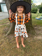 Load image into Gallery viewer, Pumpkin Suspender Skirt