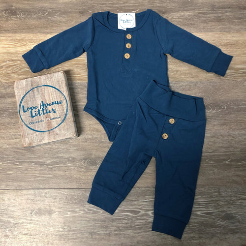 Navy Button Lounge Set