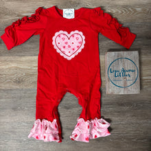 Load image into Gallery viewer, Heart Ruffle Romper