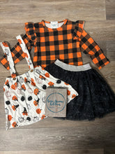 Load image into Gallery viewer, Pumpkin Suspender Skirt