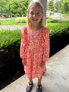 Coral Floral Dress