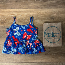 Load image into Gallery viewer, Red, White, &amp; Bows Peplum Top