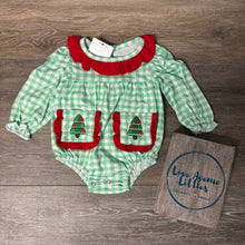 Load image into Gallery viewer, Gingham Pocket Tree Romper