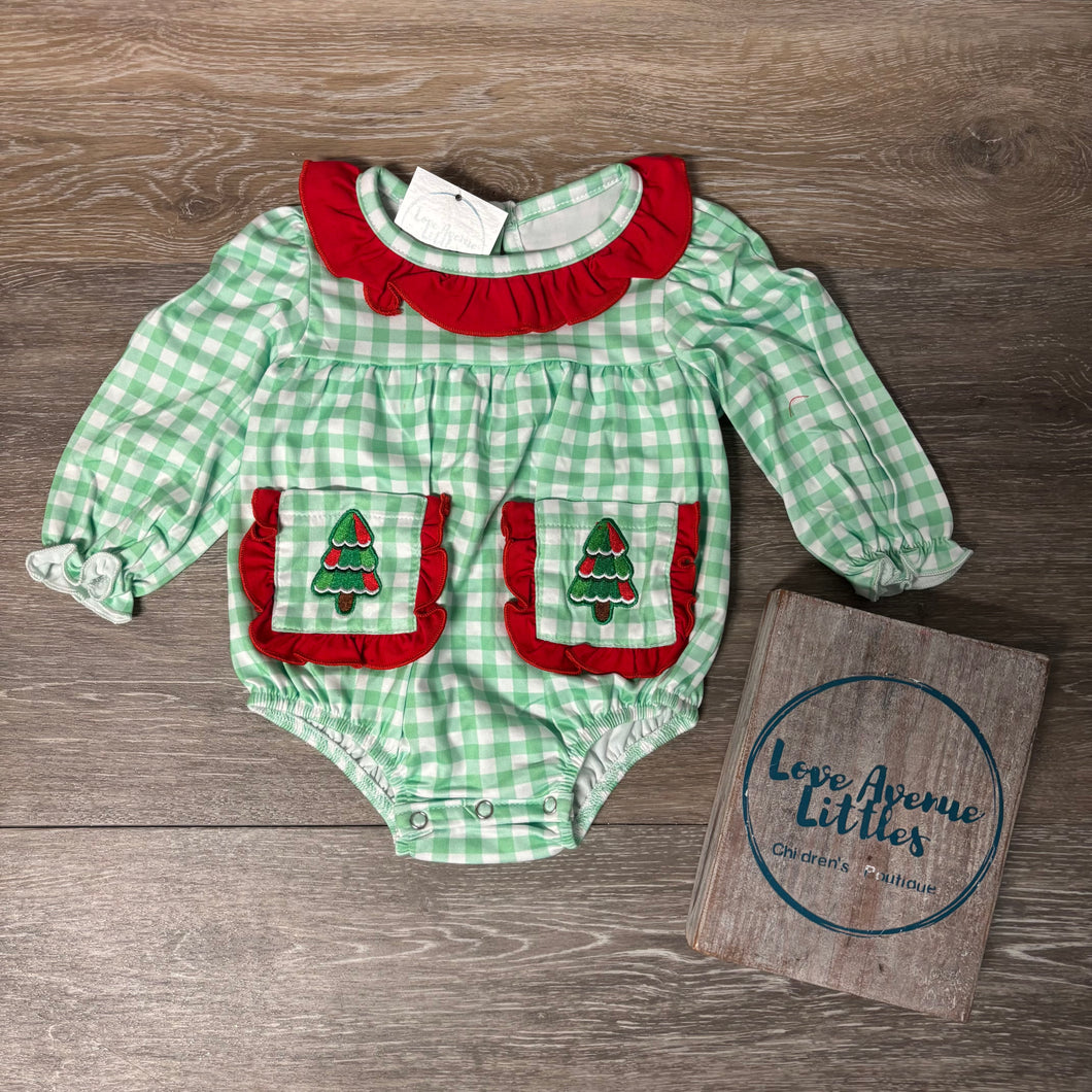 Gingham Pocket Tree Romper
