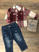 Load image into Gallery viewer, Cranberry Plaid Shacket