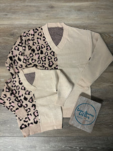 Split Leopard Sweater - Mini