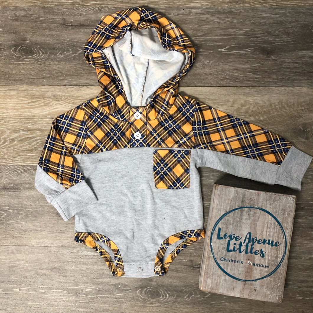 Plaid Hooded One Piece