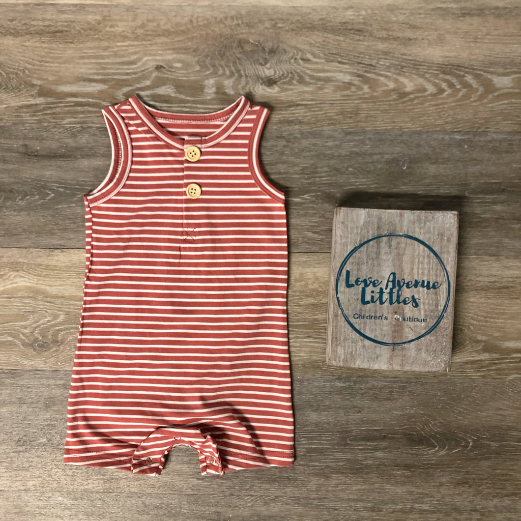 Striped Button Romper