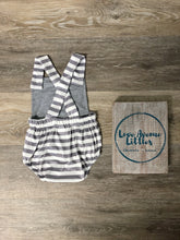 Load image into Gallery viewer, Grey Striped Romper