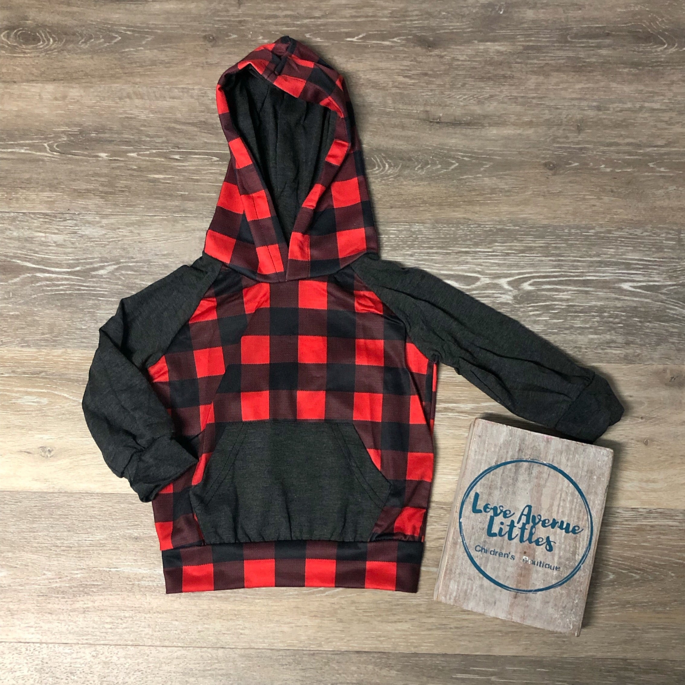 Red Buffalo Plaid Hoodie - Mini – Love Avenue Littles