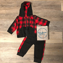 Load image into Gallery viewer, Buffalo Plaid Zip Up Set