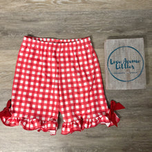 Load image into Gallery viewer, Red Plaid Ruffle Shorts
